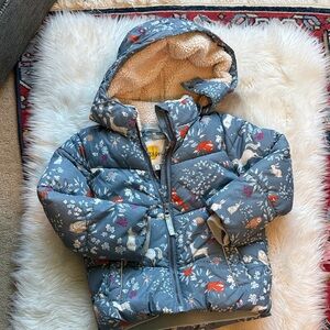 Boden Kids Jacket - Blue with Animal Print